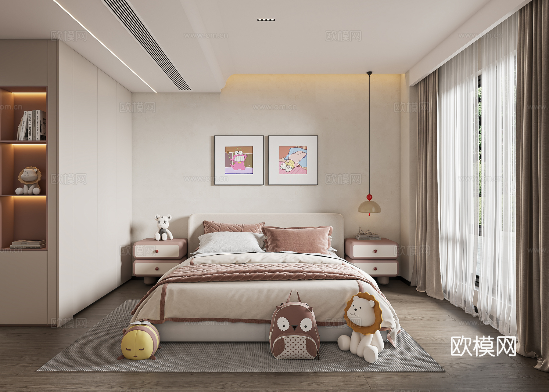 意式轻奢卧室衣帽间3d模型