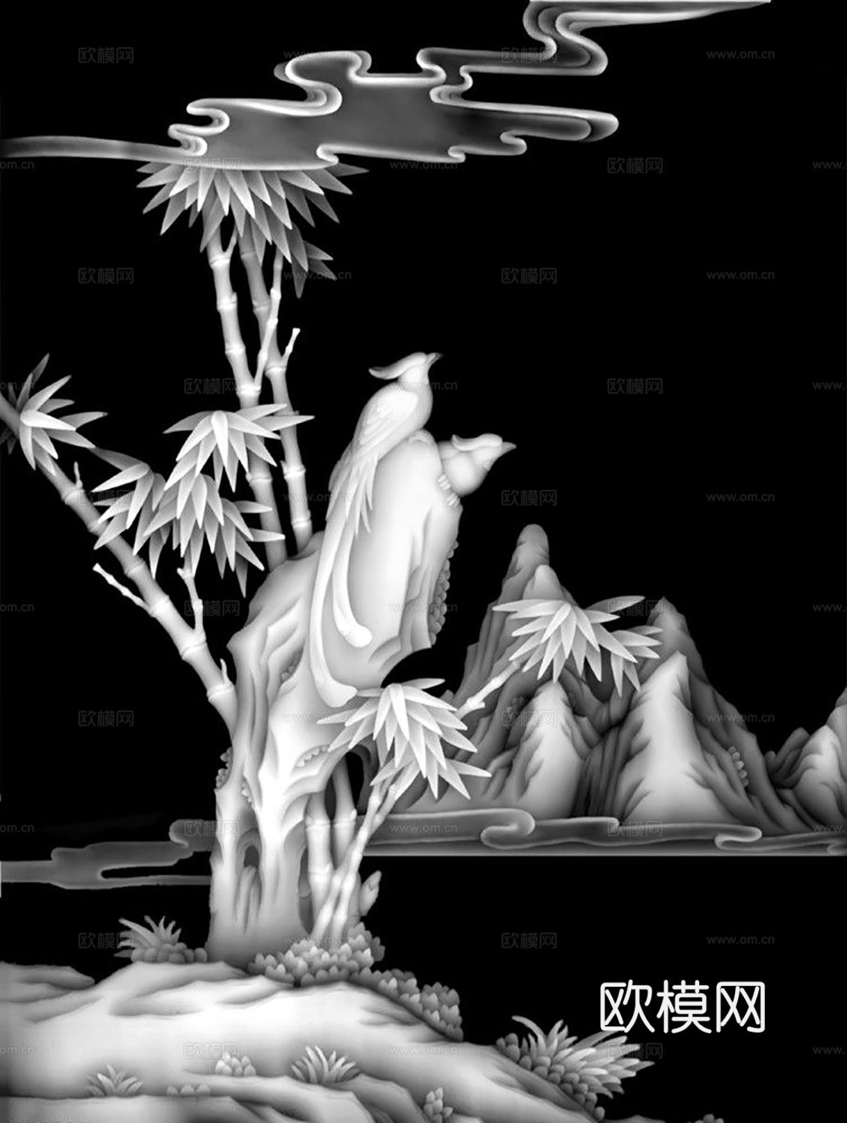 黑白凹凸  装饰花纹 浮雕