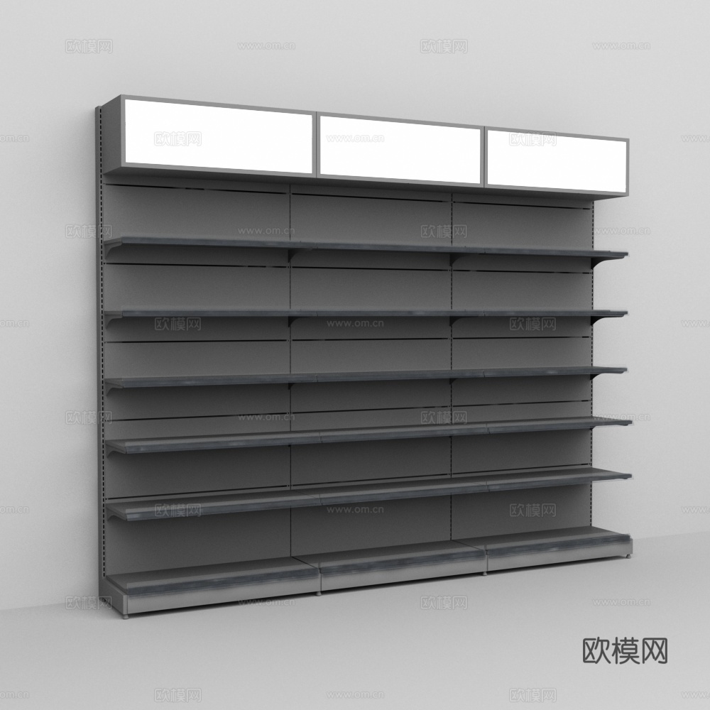 超市便利店铁层板货架3d模型