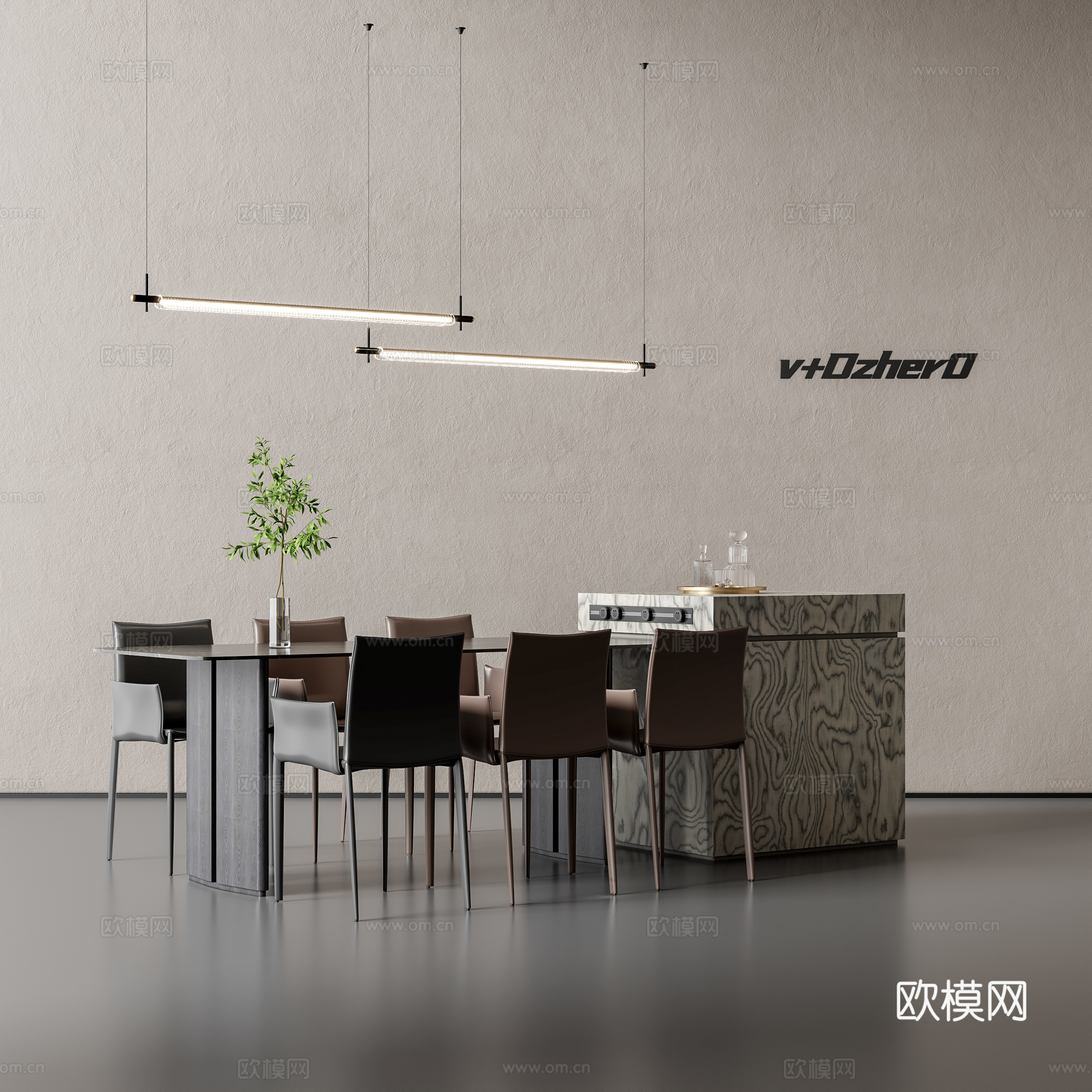 现代餐桌椅su模型