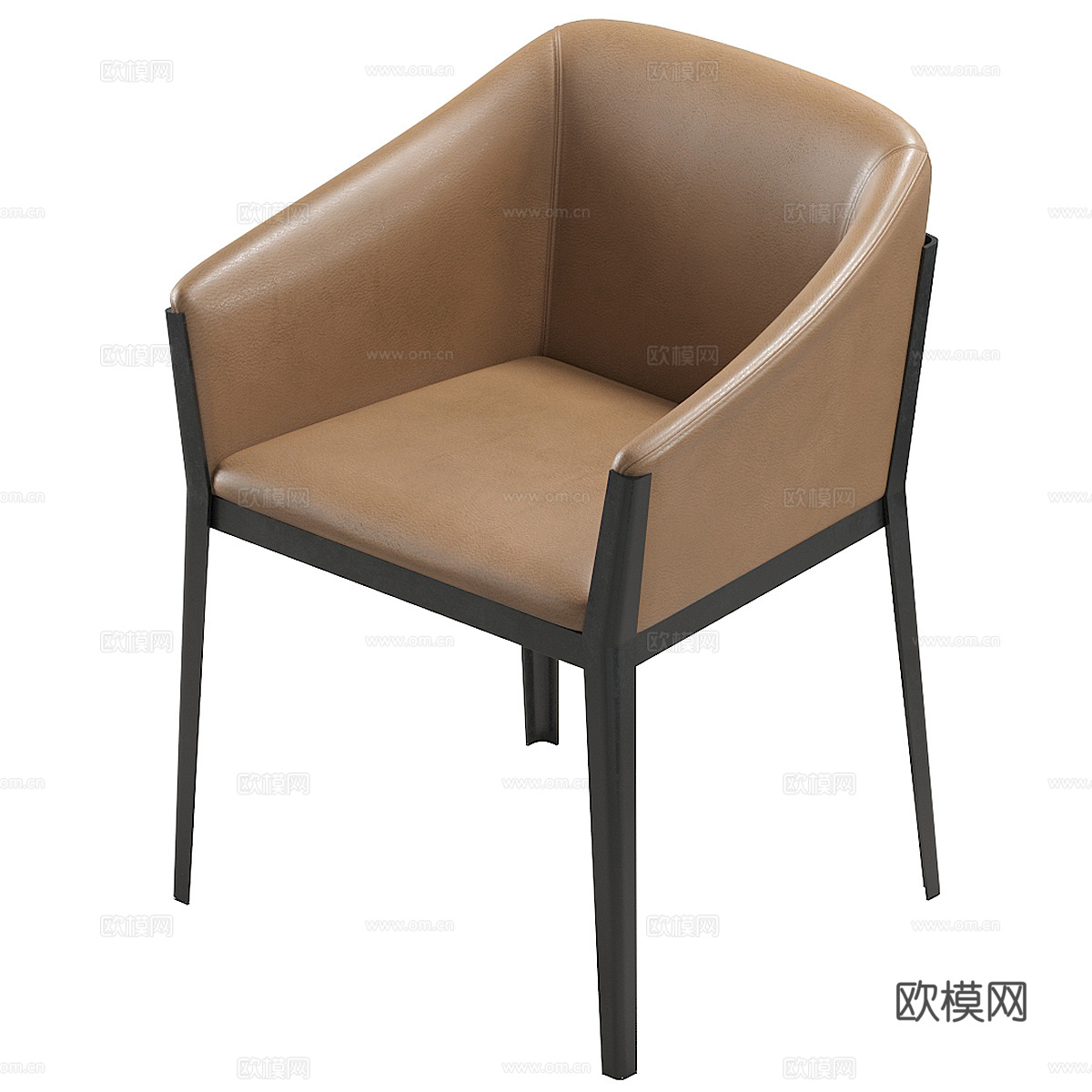 现代意式皮革单椅3d模型