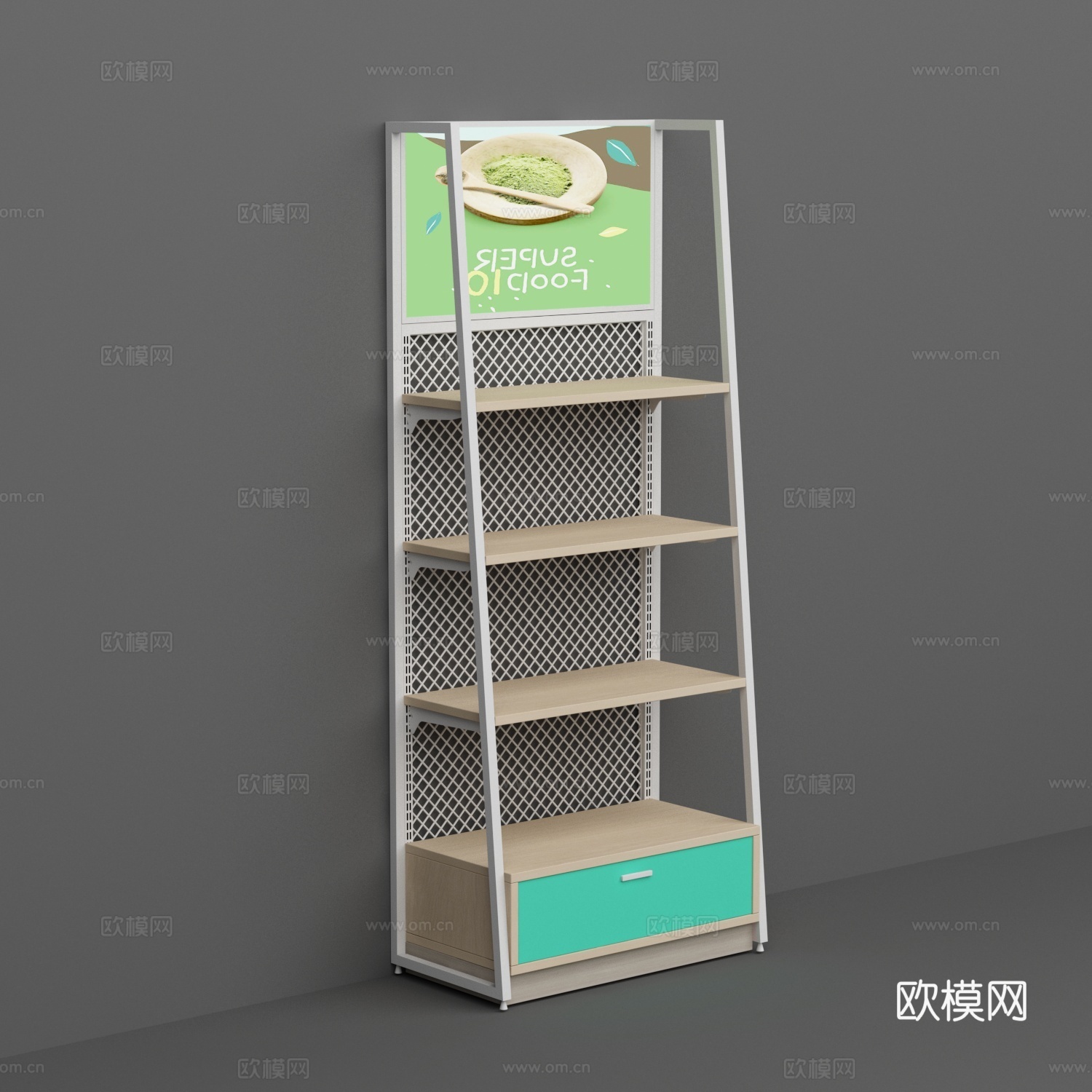网格背板母婴超市便利店商店商品展示促销货架3d模型