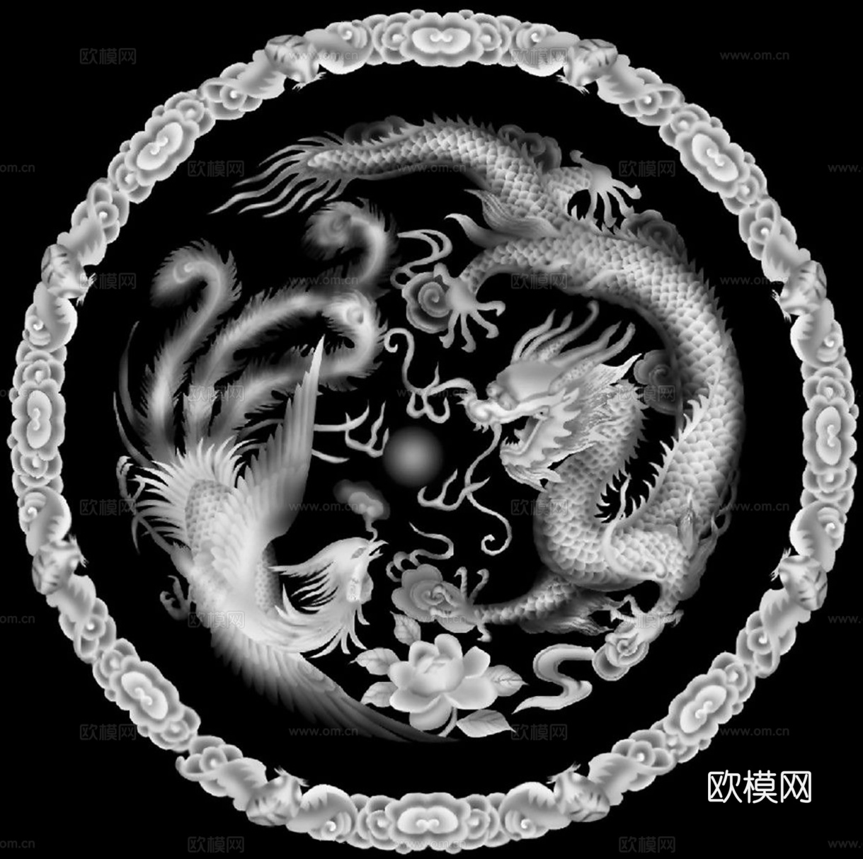 黑白凹凸  装饰花纹 浮雕