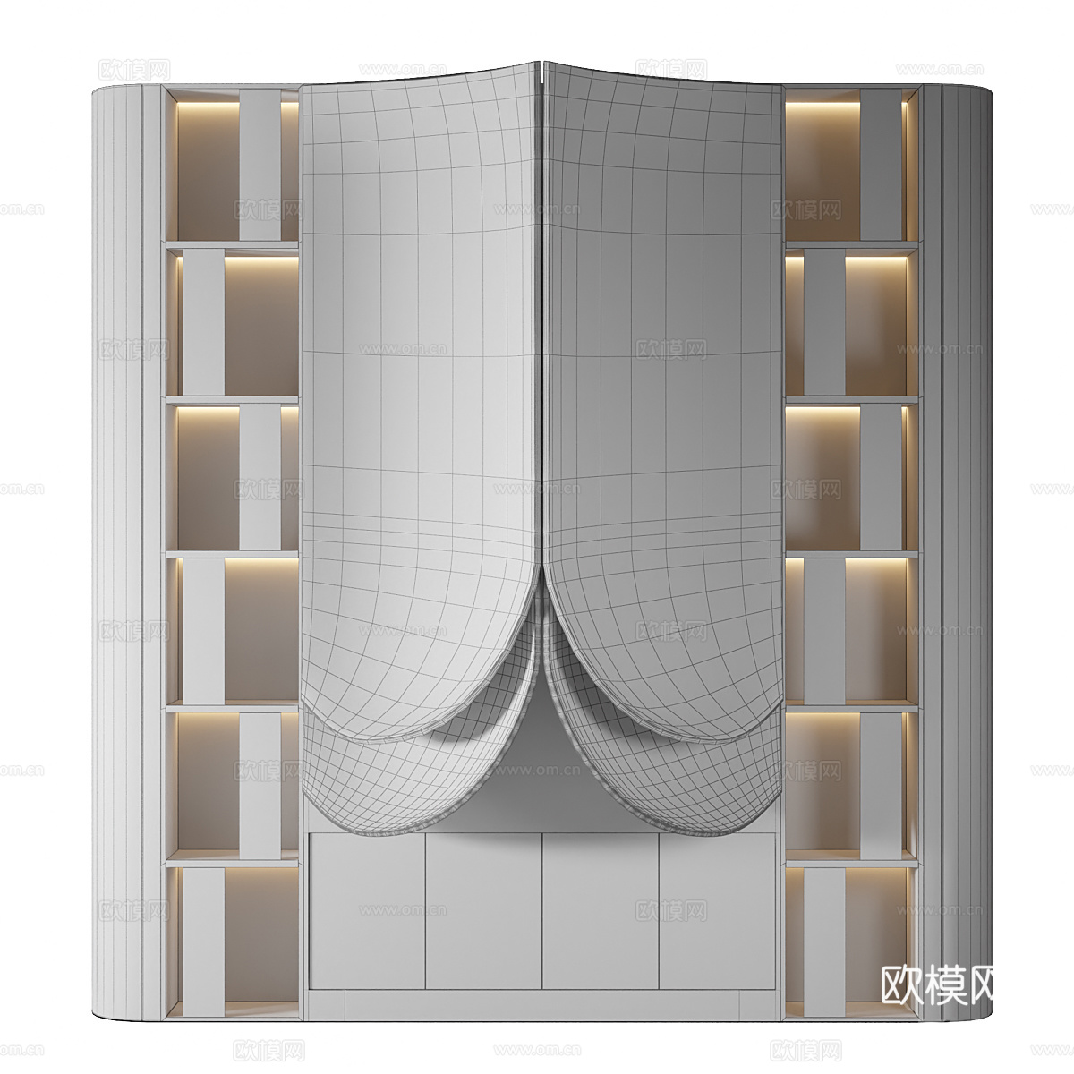 现代轻奢装饰壁炉3d模型