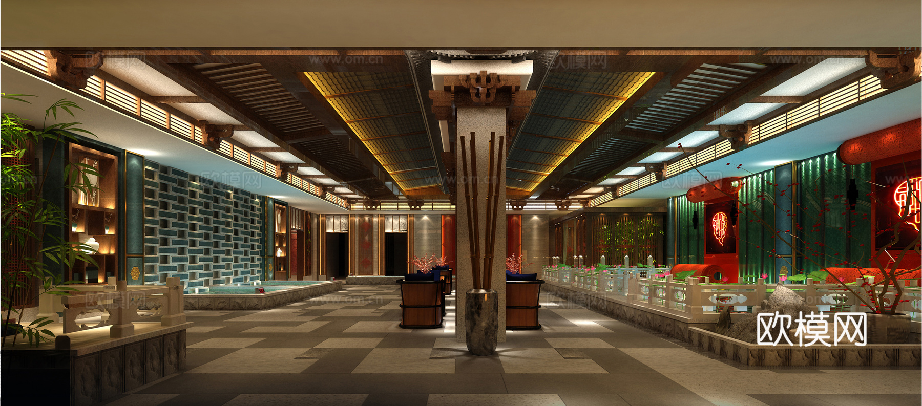 浴区3d模型下载（渲染图1）