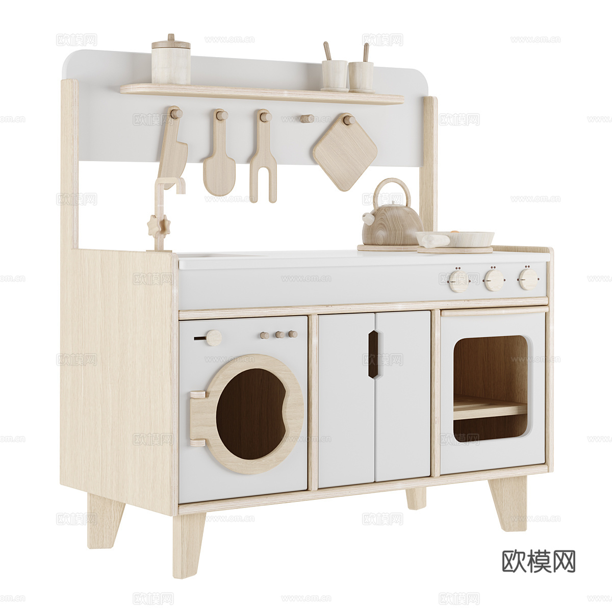 现代儿童玩具橱柜3d模型