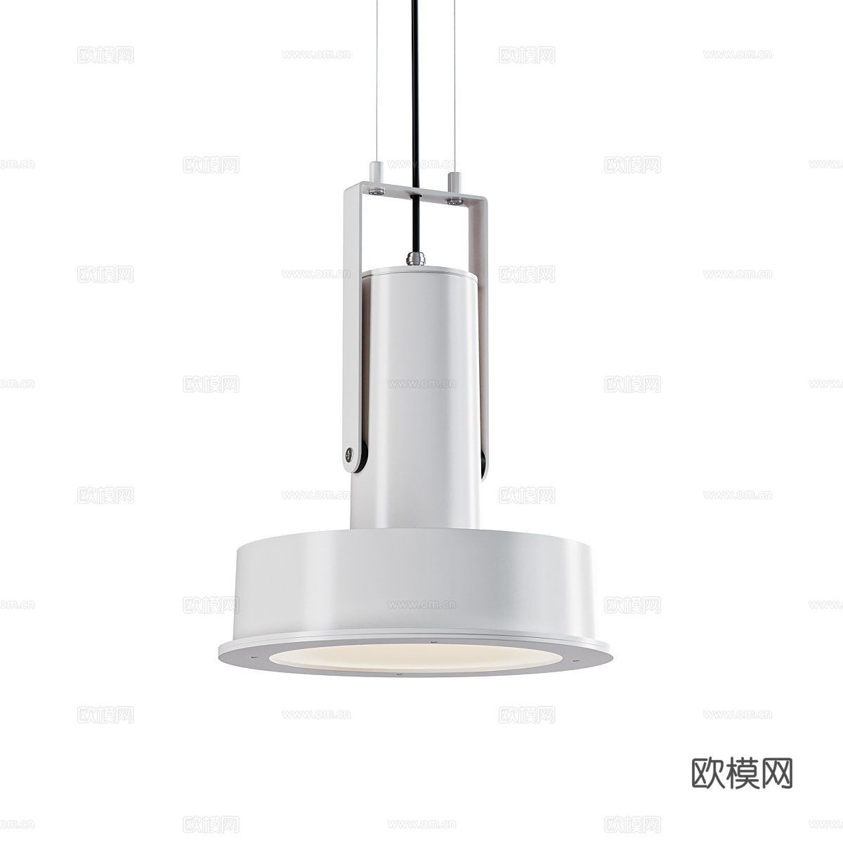 现代意式极简圆盘金属吊灯3d模型