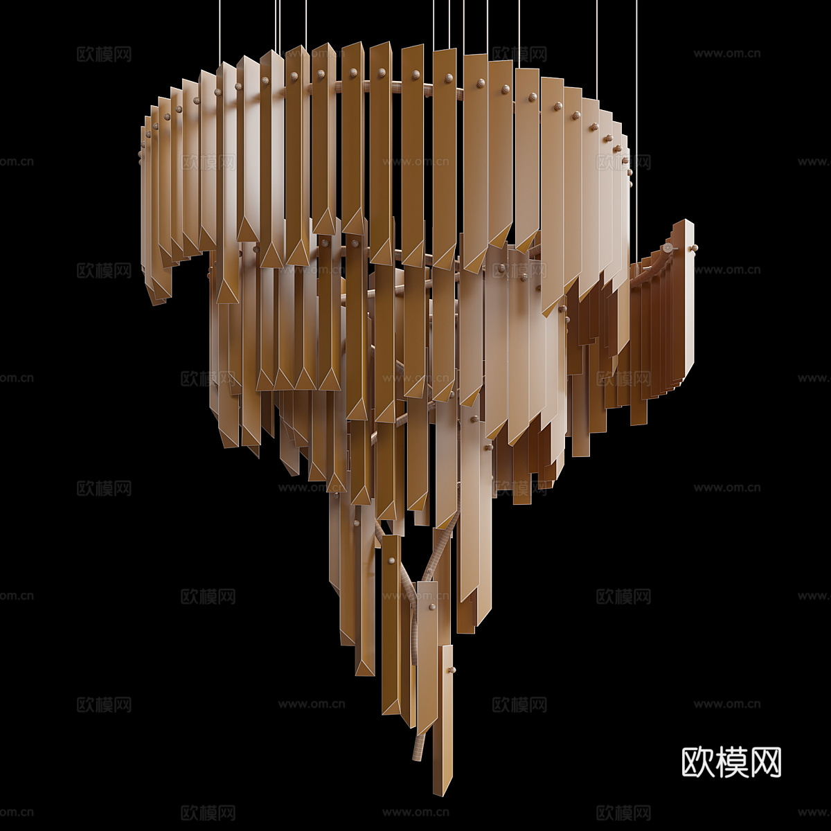 现代轻奢水晶玻璃装饰吊灯3d模型