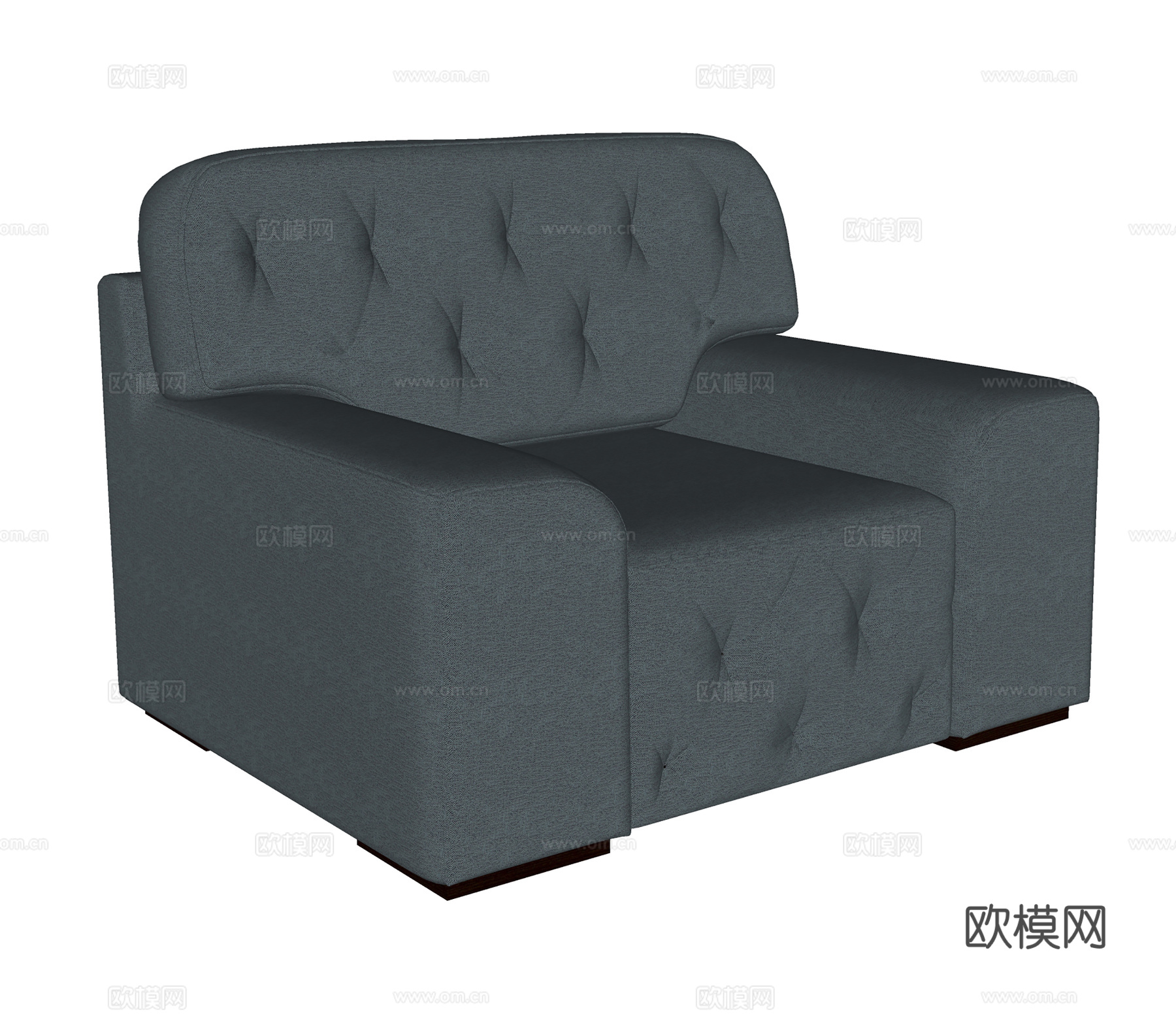 现代单人沙发  布艺沙发  休闲沙发su模型