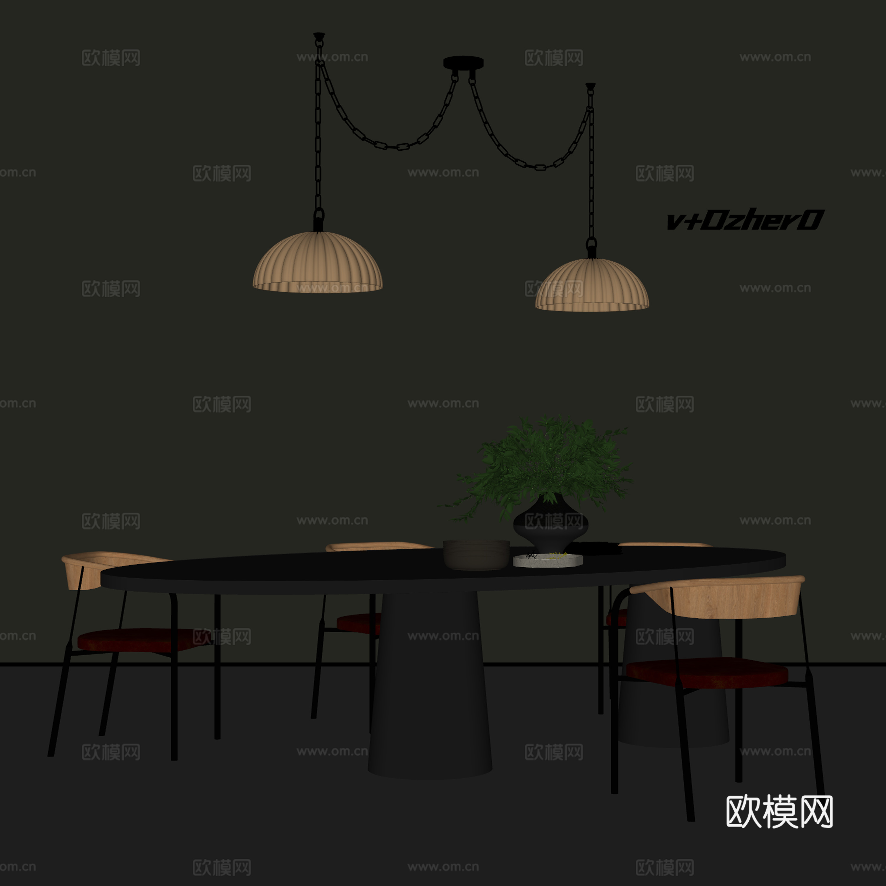 现代餐桌椅su模型