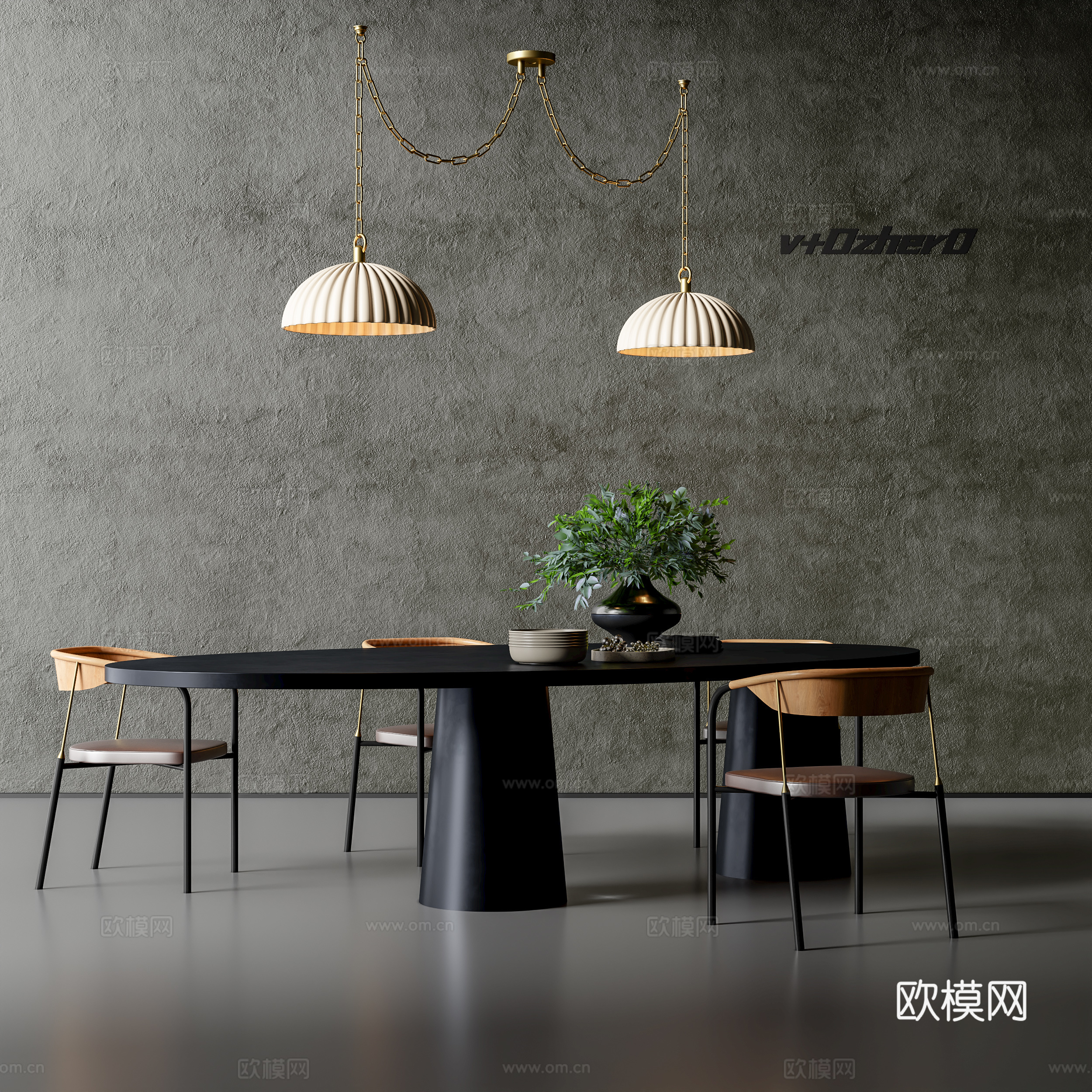 现代餐桌椅su模型