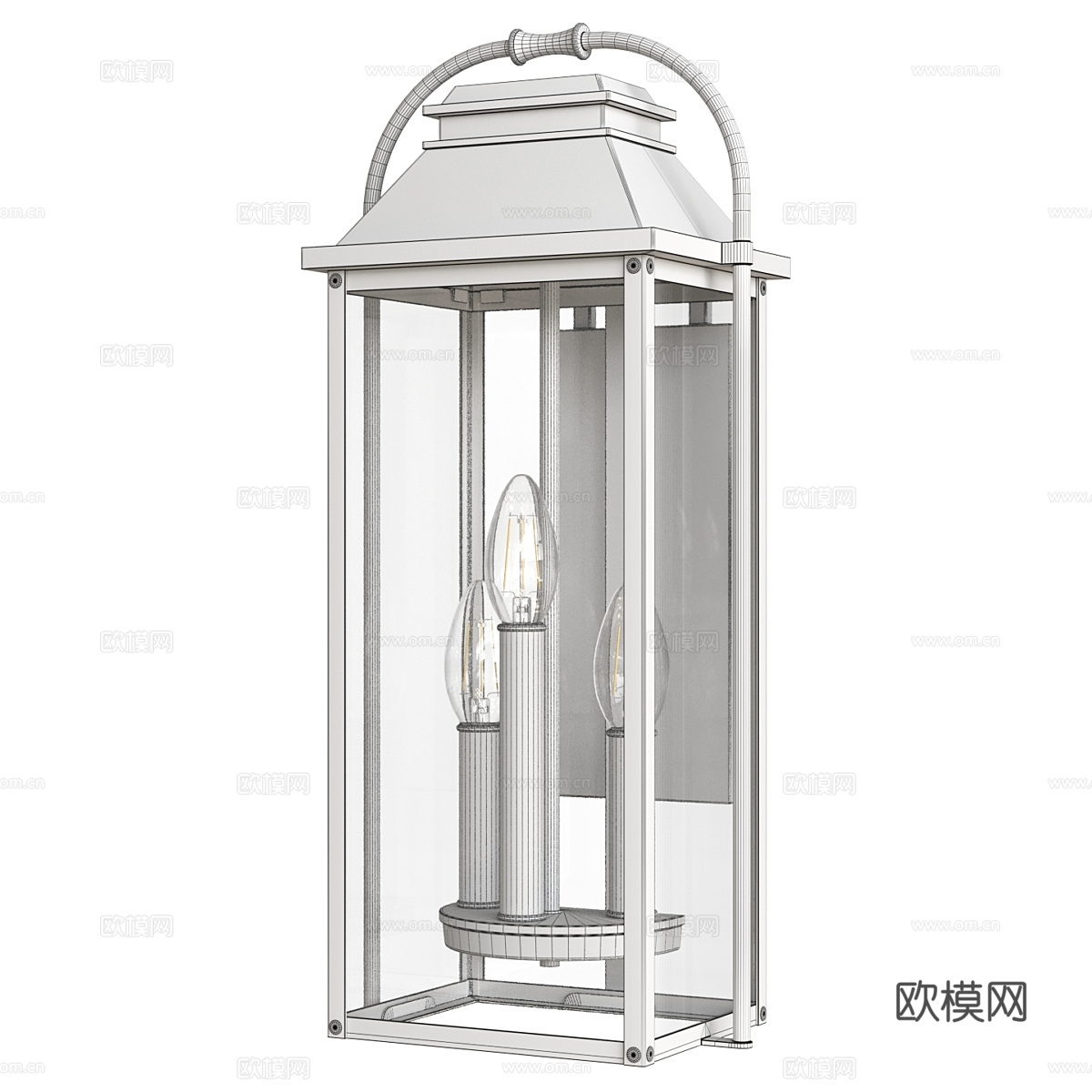 新中式户外装饰壁灯3d模型