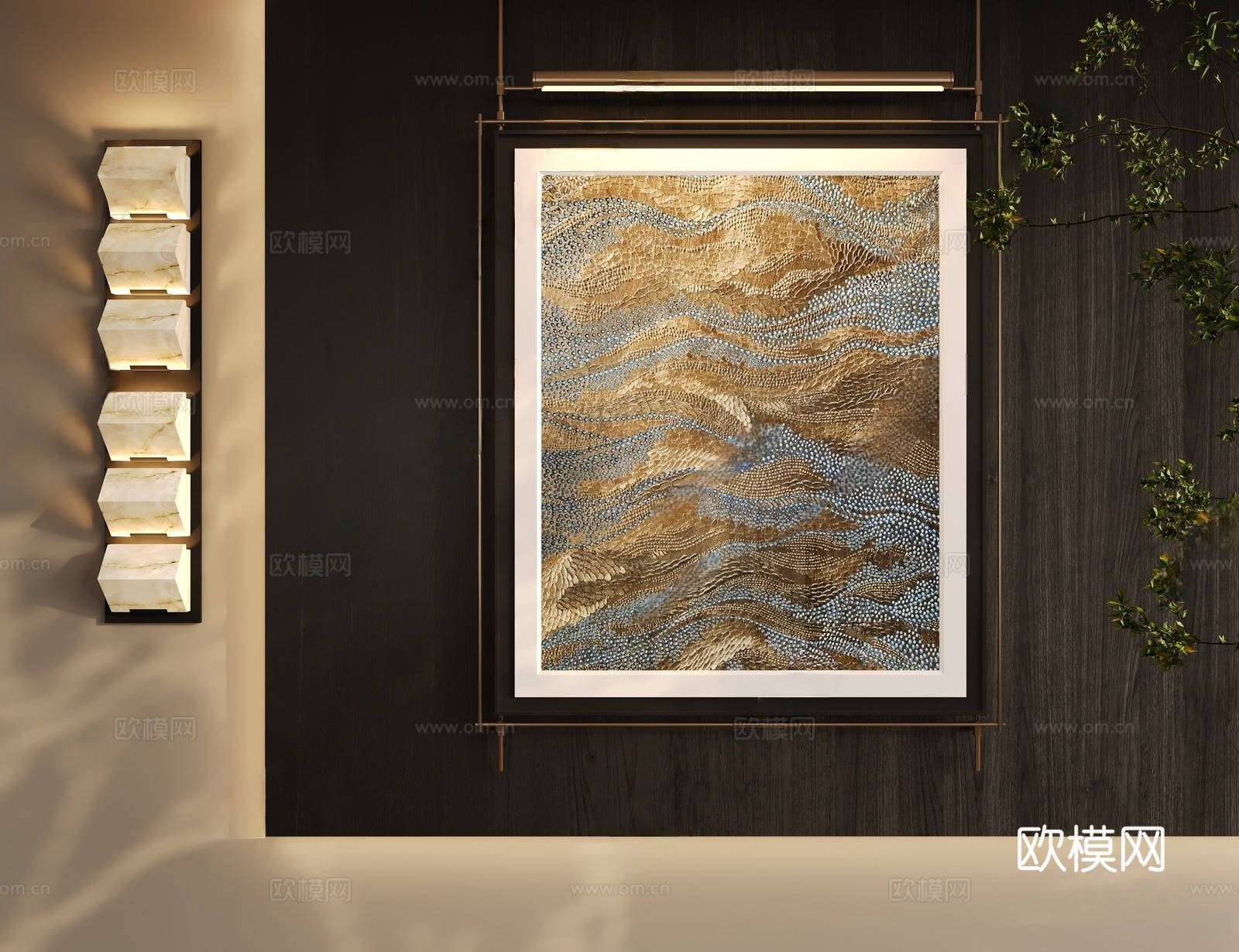 现代轻奢挂画 客厅挂画 玄关挂画 书房挂画 茶室挂画 字画3d模型