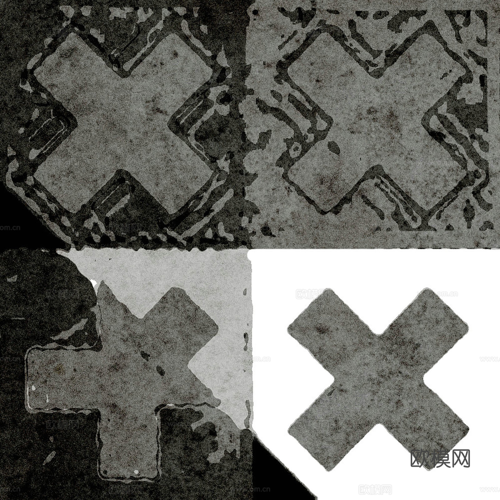 墙砖瓷砖地砖黑白凹凸 装饰花纹