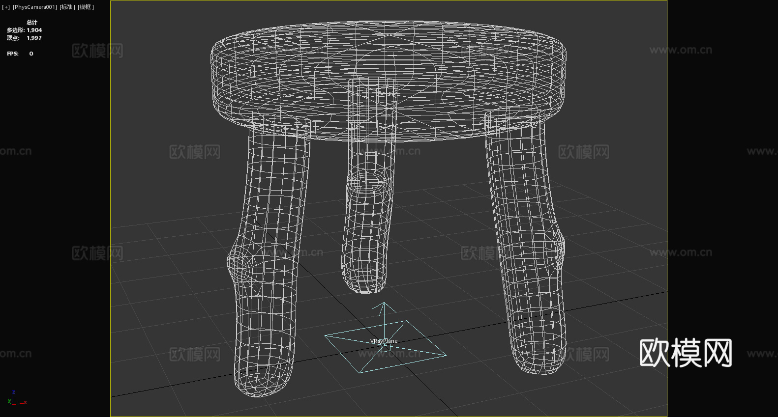 木凳 圆凳 实木凳3d模型