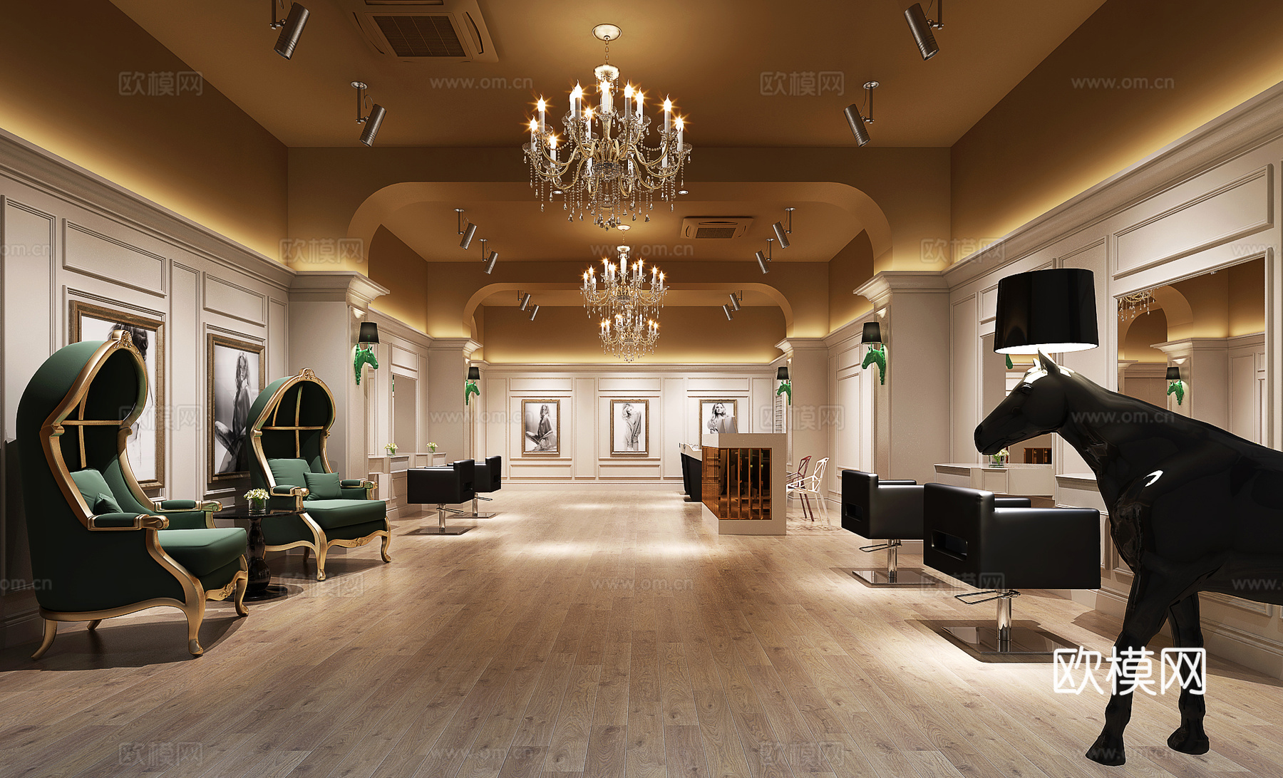 欧式理发店3d模型