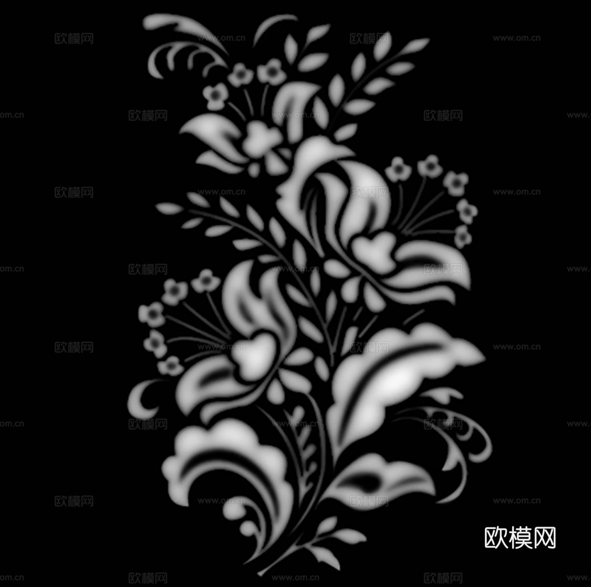 黑白凹凸  装饰花纹 浮雕下载