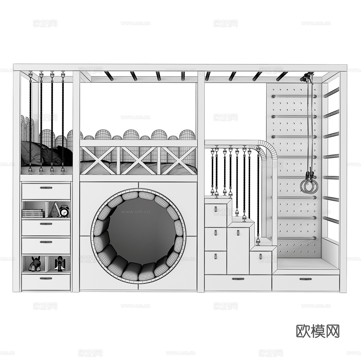 现代儿童上下床3d模型