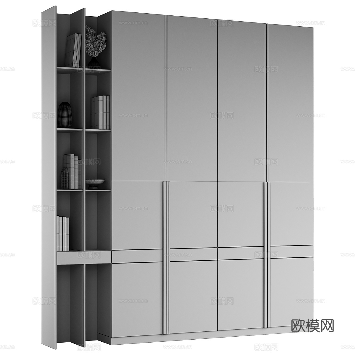 现代意式极简衣柜3d模型