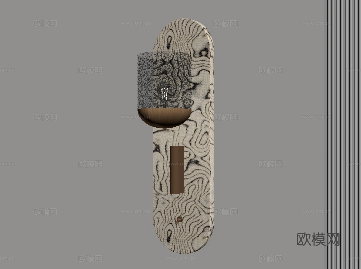 现代中古风壁灯su模型