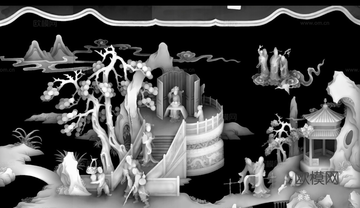 黑白凹凸  装饰花纹 浮雕下载