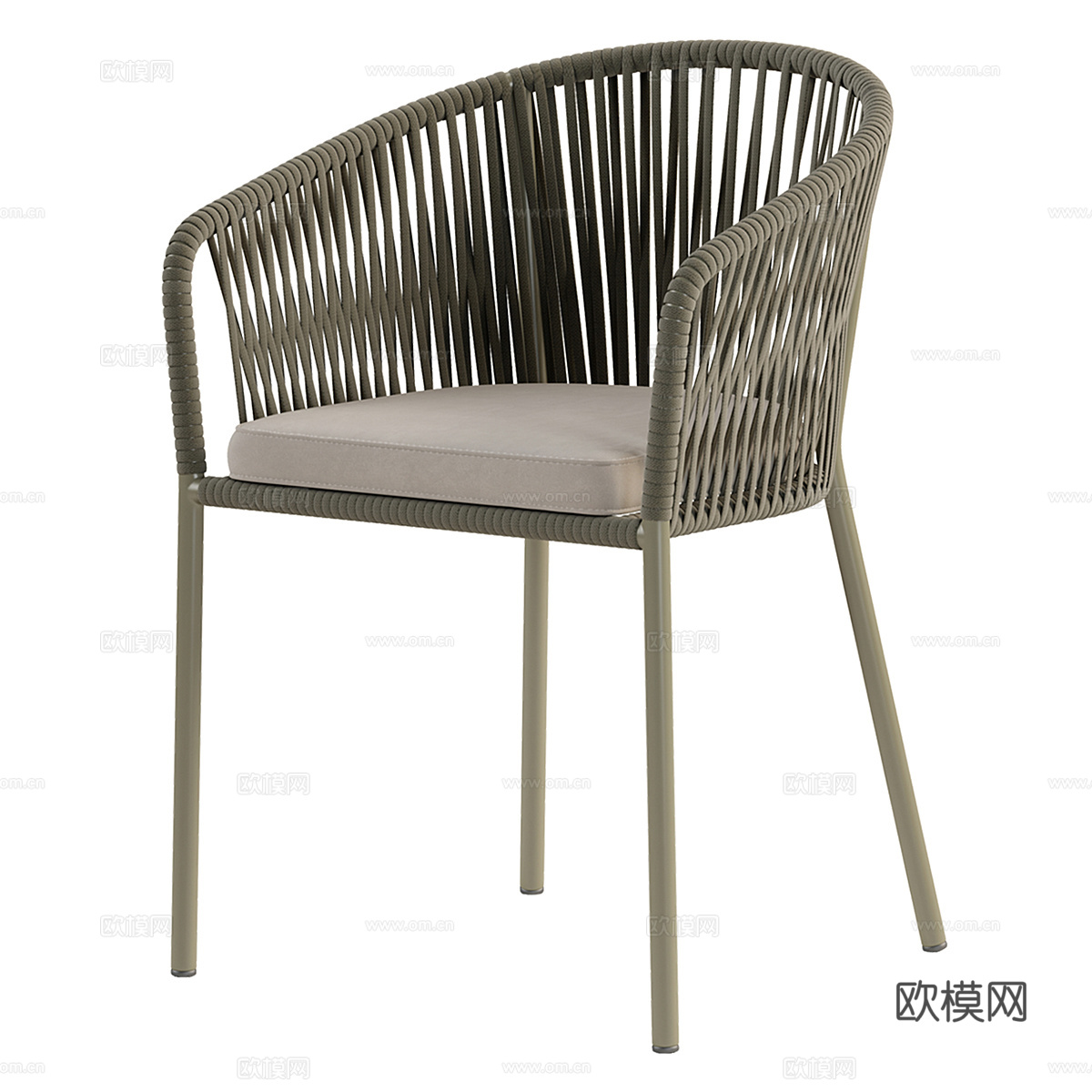 现代意式 Yanet 绳索编织椅子3d模型