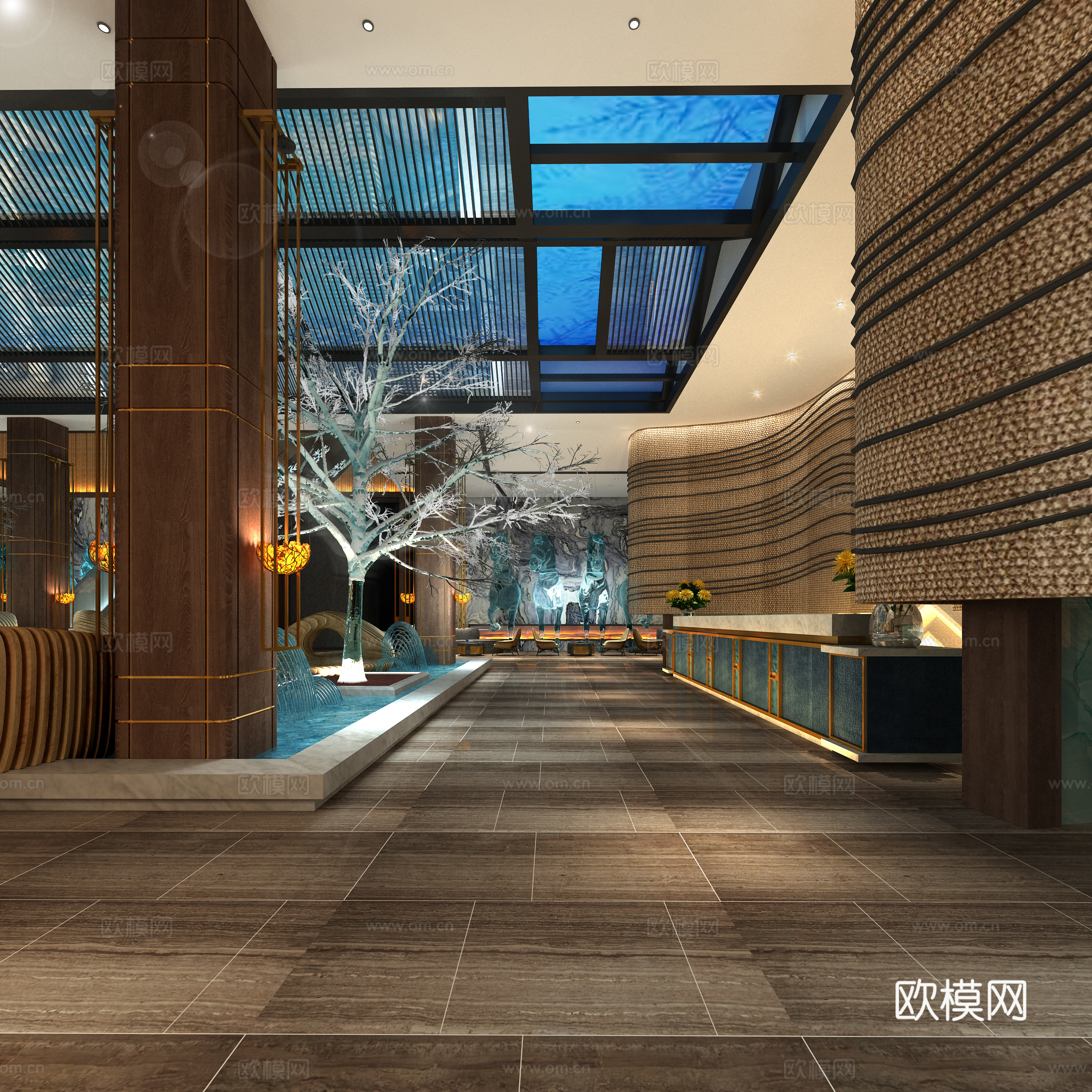 大堂3d模型下载（渲染图4）