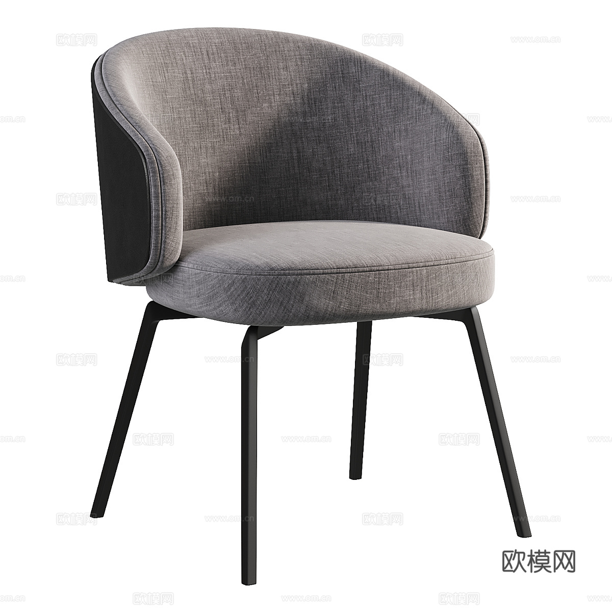 现代意式布艺皮革单椅3d模型