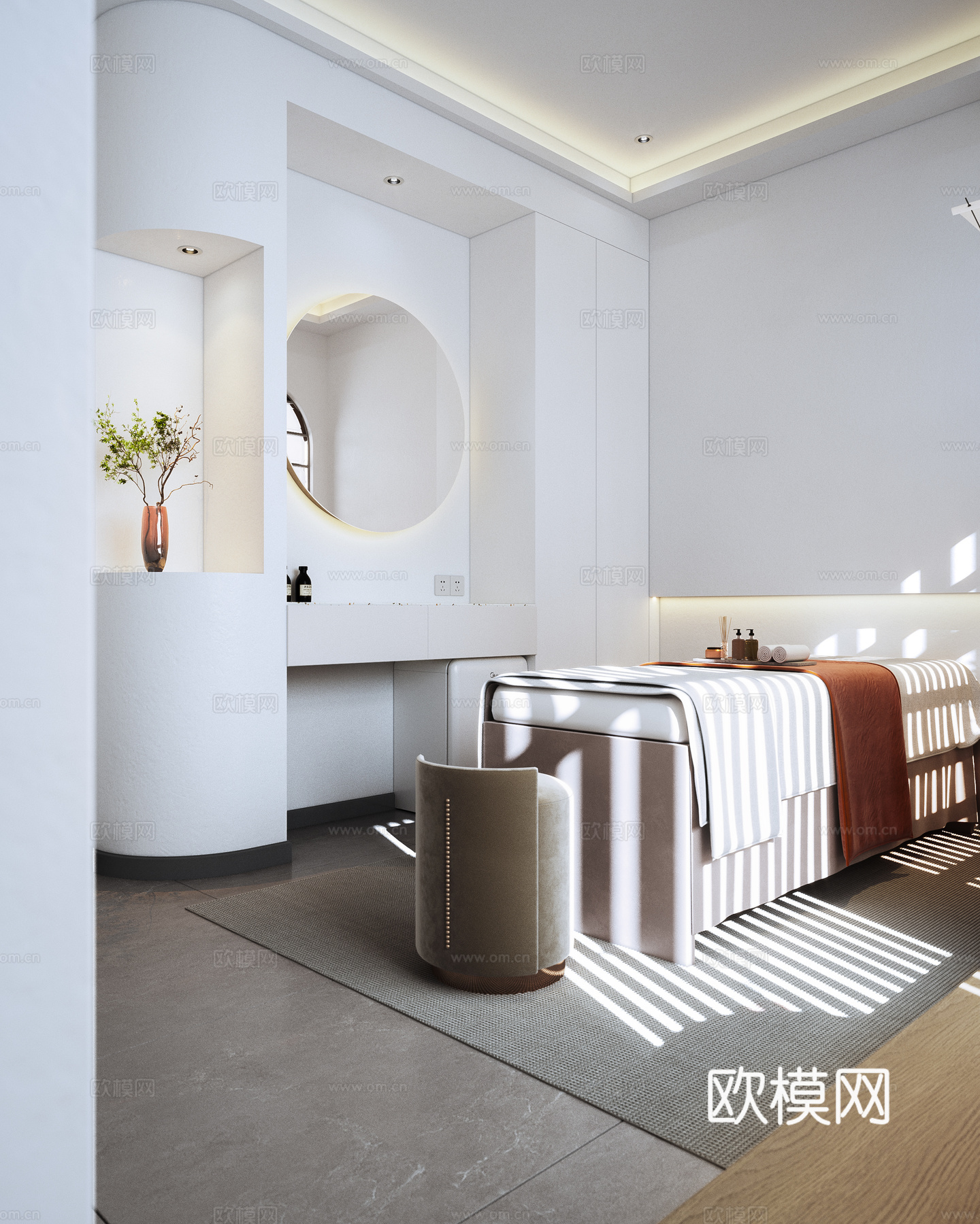 现代美容院 美容SPA店 皮肤管理中心 美容包间 护理区 美su模型