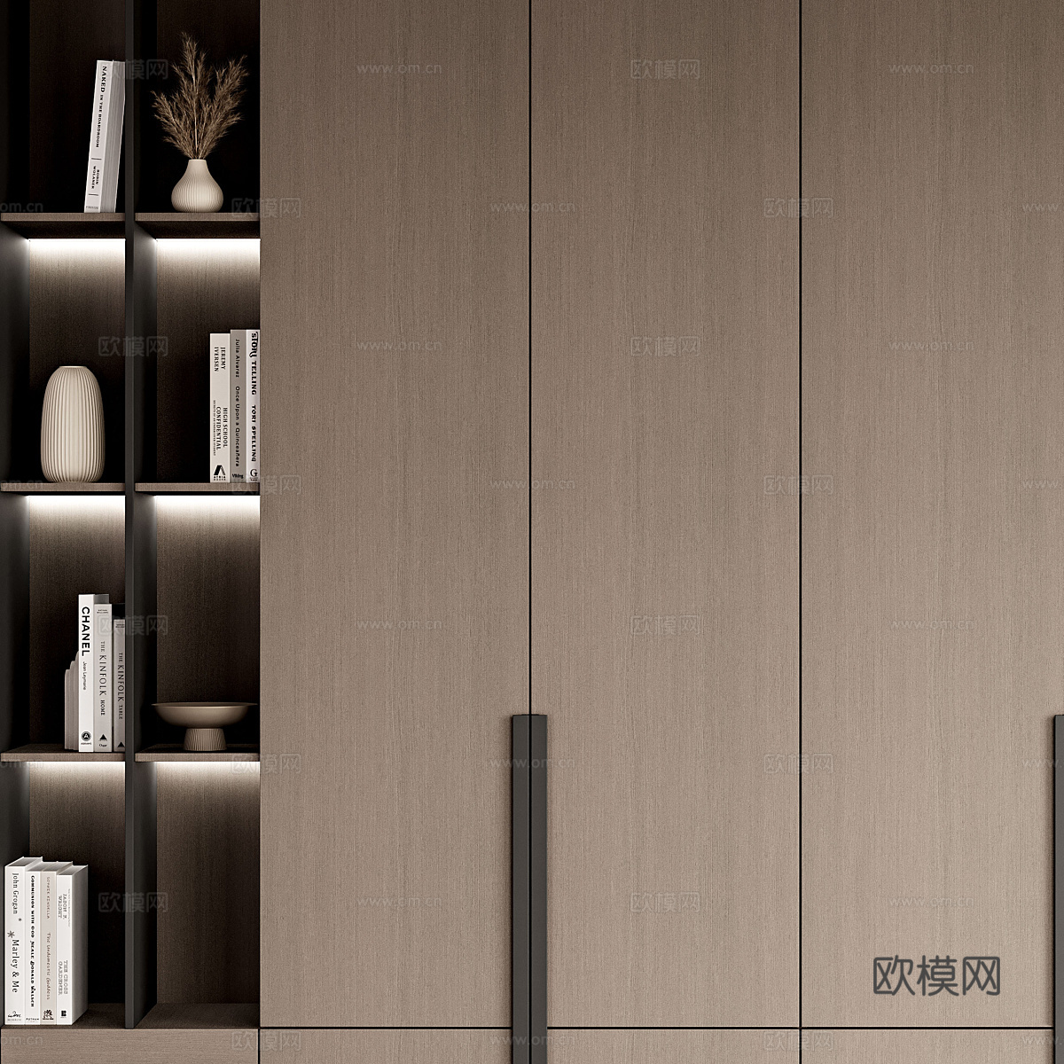 现代意式极简衣柜3d模型