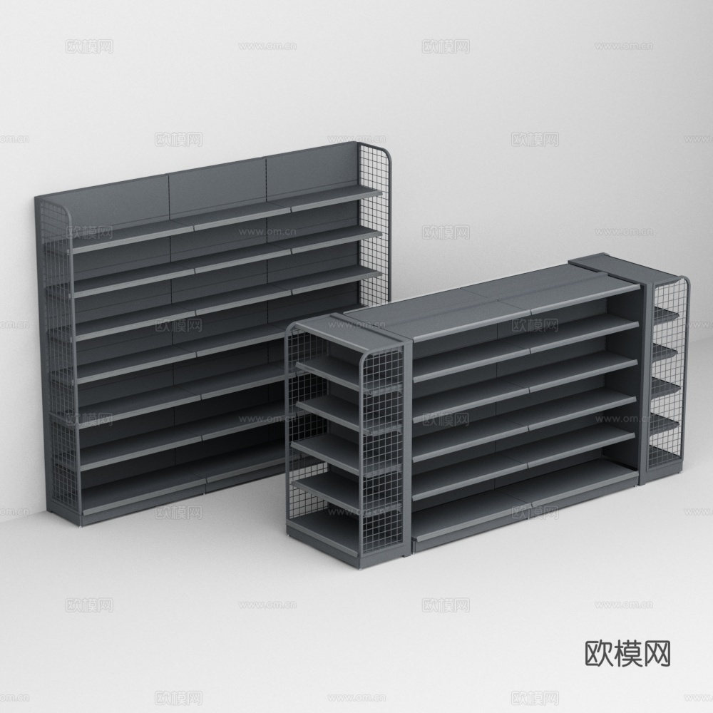 超市便利店侧网货架3d模型