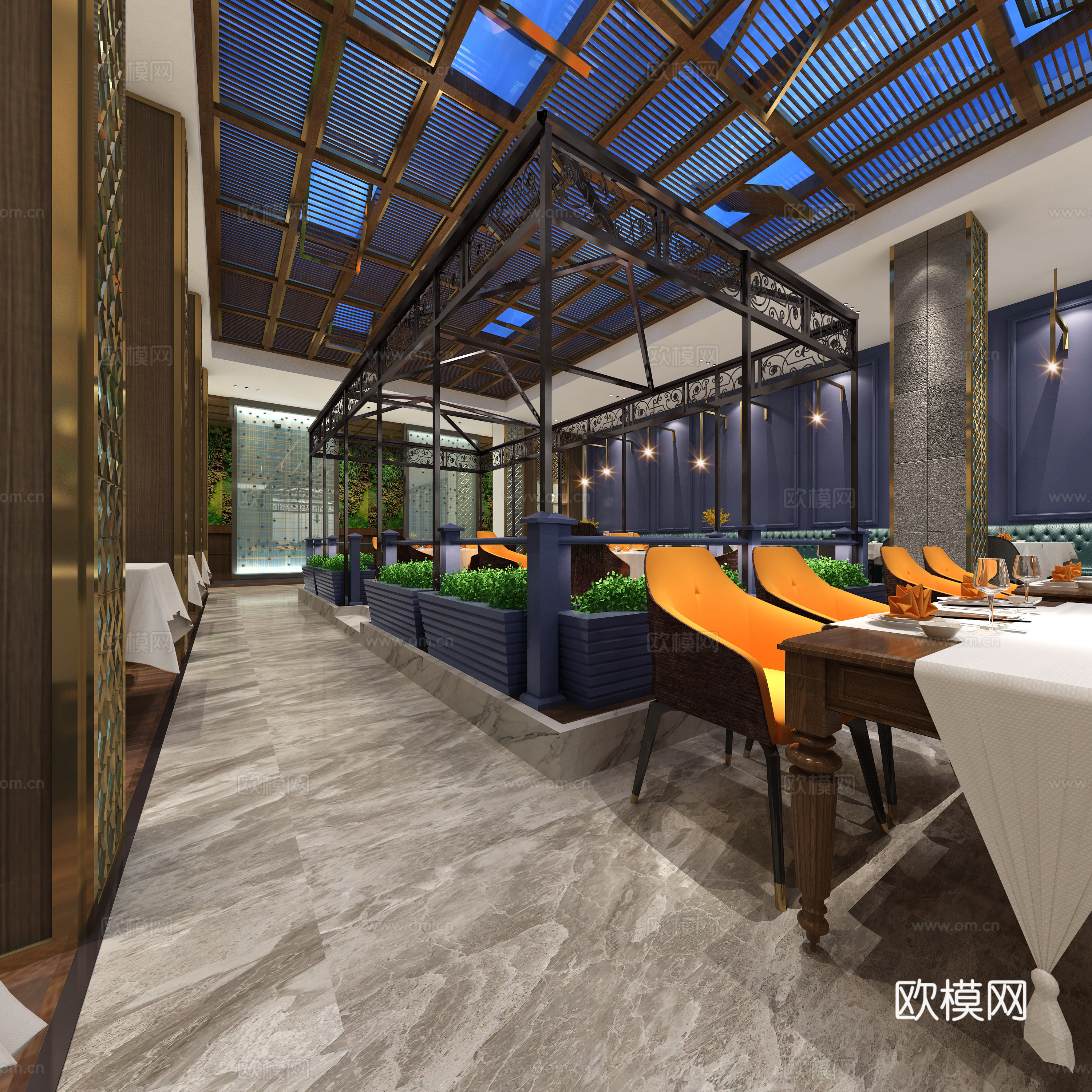 餐厅3d模型下载（渲染图2）