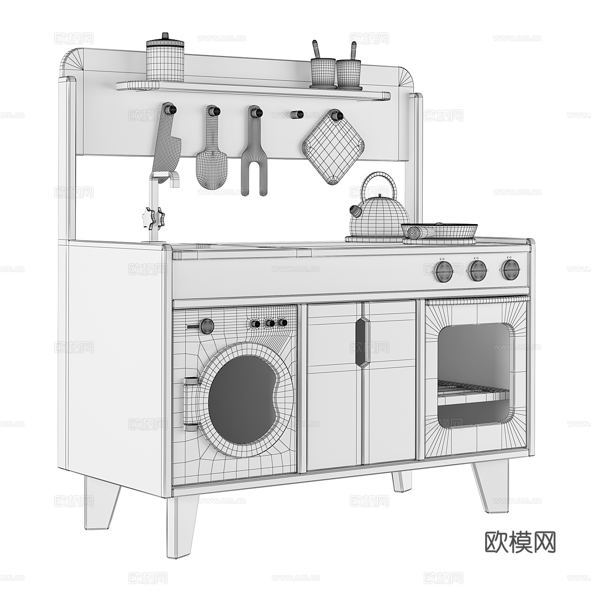 现代儿童玩具橱柜3d模型
