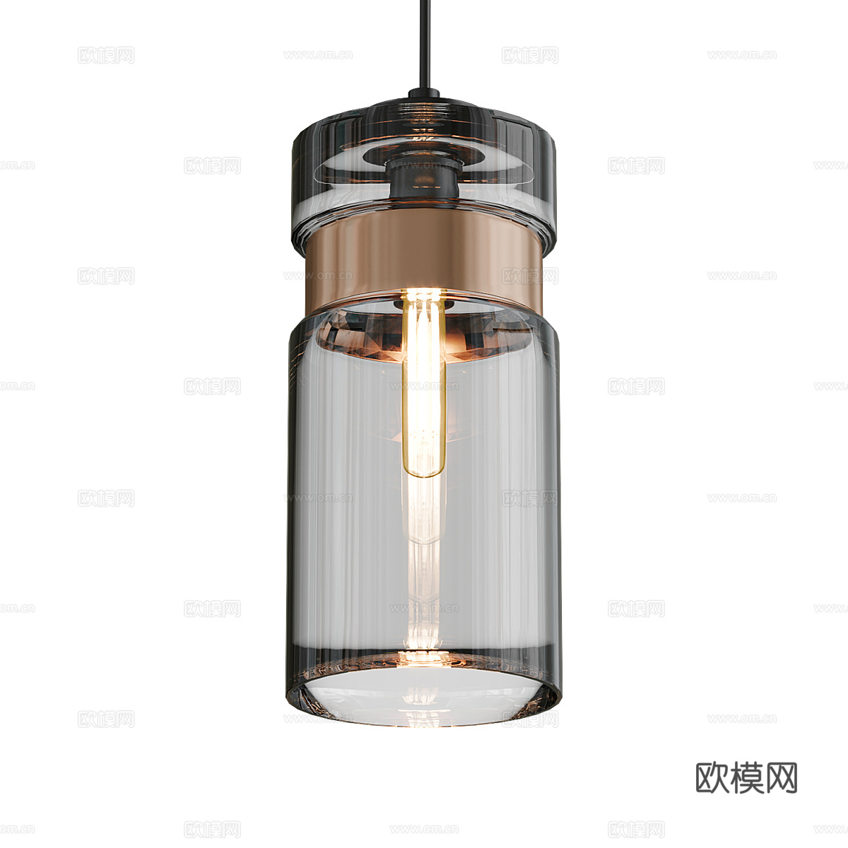 现代金属玻璃装饰吊灯3d模型