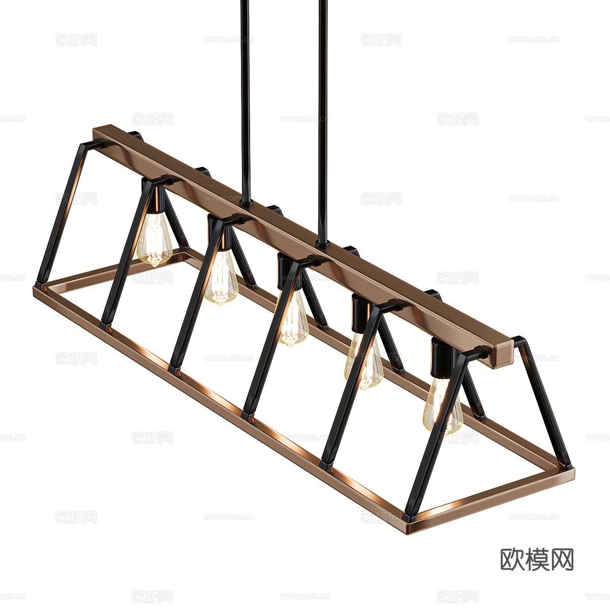 现代工业风金属装饰吊灯3d模型