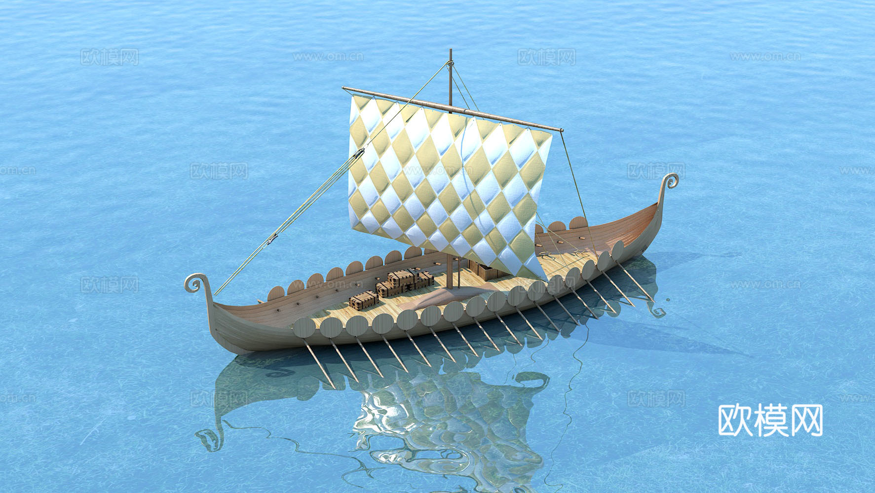 船 古代船 木船 景观船 帆船 波斯船 欧式船 异域帆船3d模型