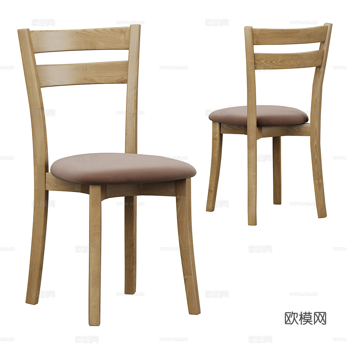 原木风单椅 北欧餐椅 单椅3d模型