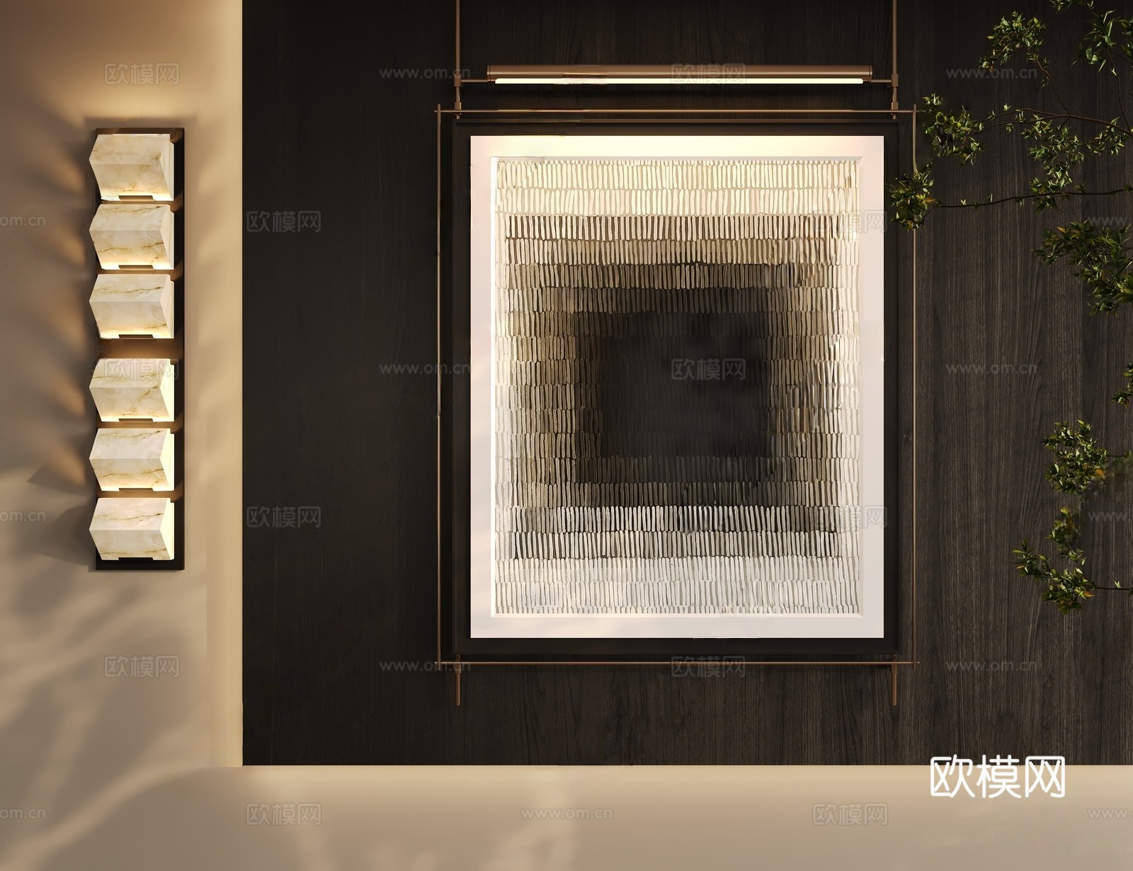 现代意式挂画 字画 客厅挂画 茶室挂画 书房挂画 玄关挂画3d模型