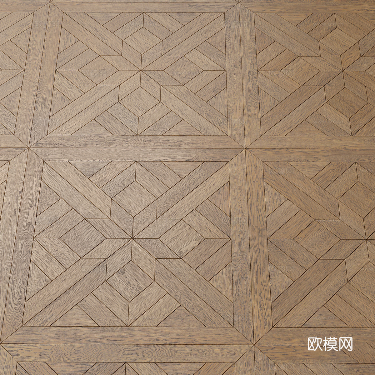 新中式实木拼花地板3d模型