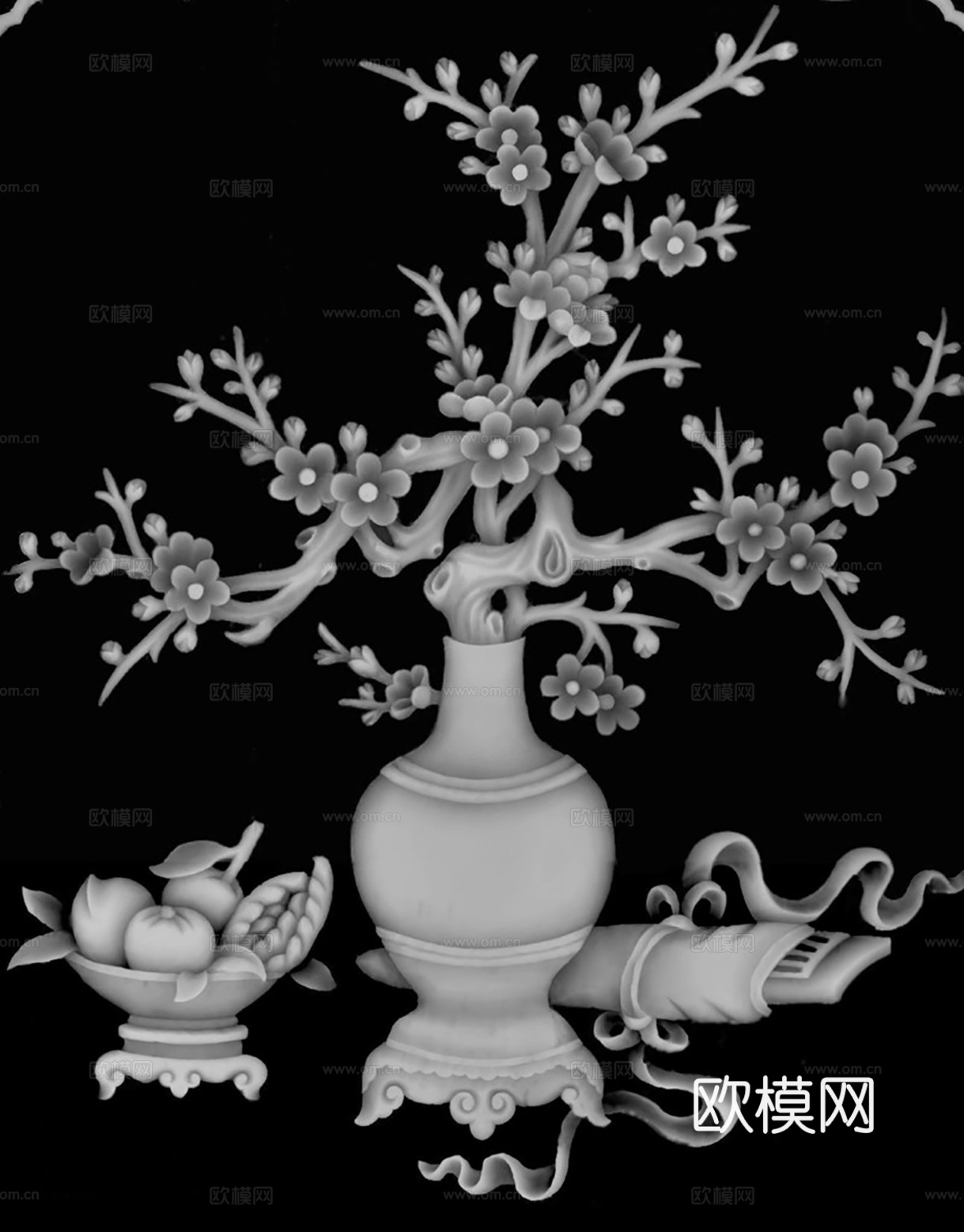 黑白凹凸  装饰花纹 浮雕