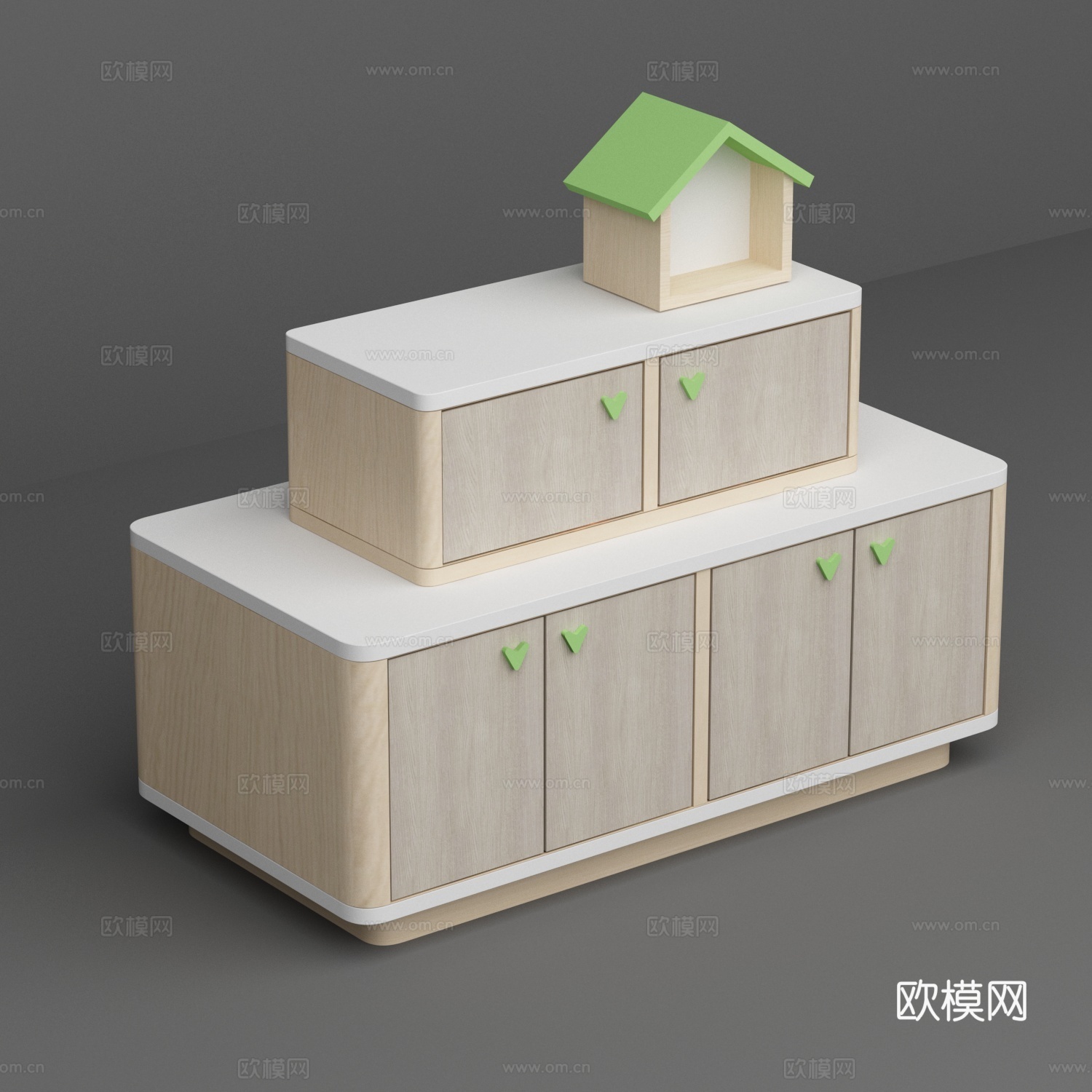 母婴店货架中岛多层展示柜3d模型