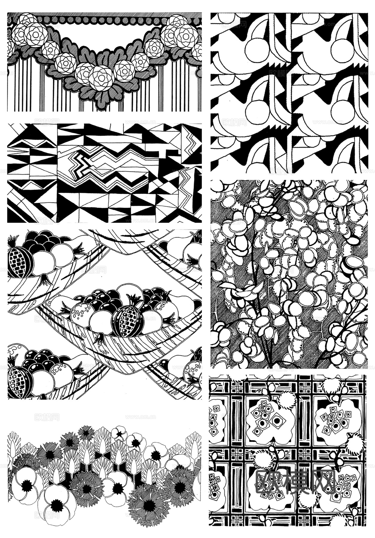 黑白凹凸  装饰花纹  古典花纹