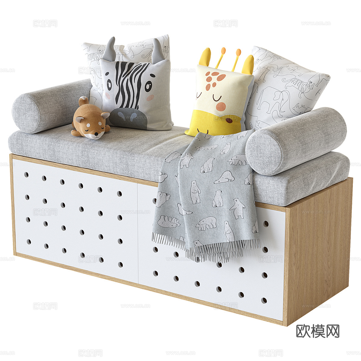 现代北欧儿童凳 儿童抱枕3d模型