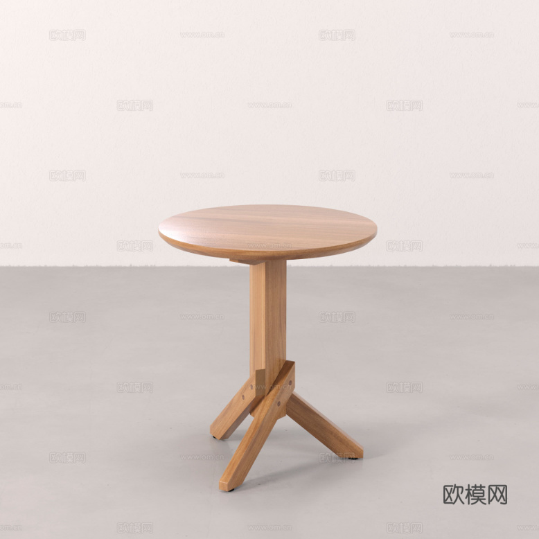 实木沙发旁边几角几小户型茶几网红阳台咖啡桌小圆桌卧室床头桌su模型