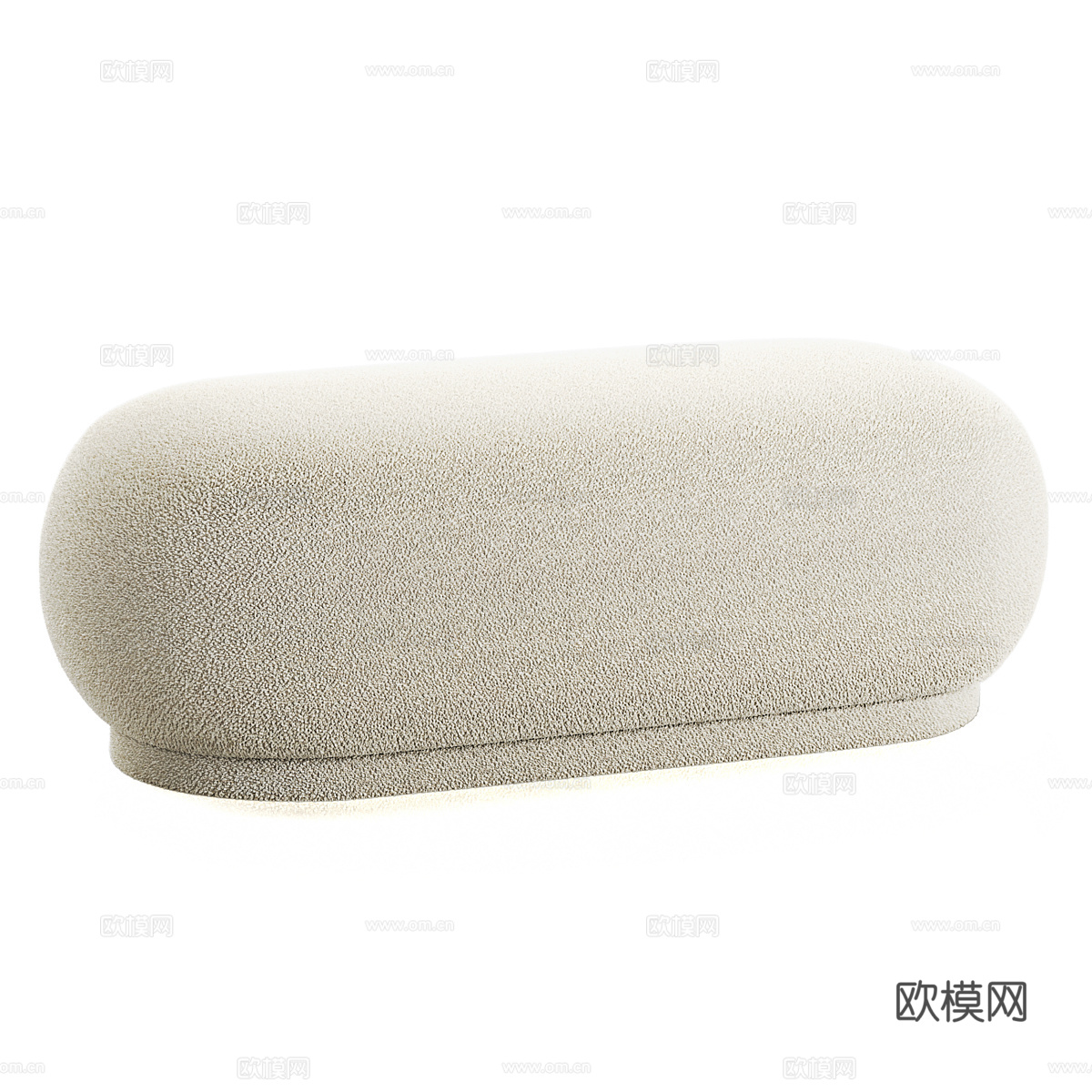 现代奶油风布艺沙发凳3d模型