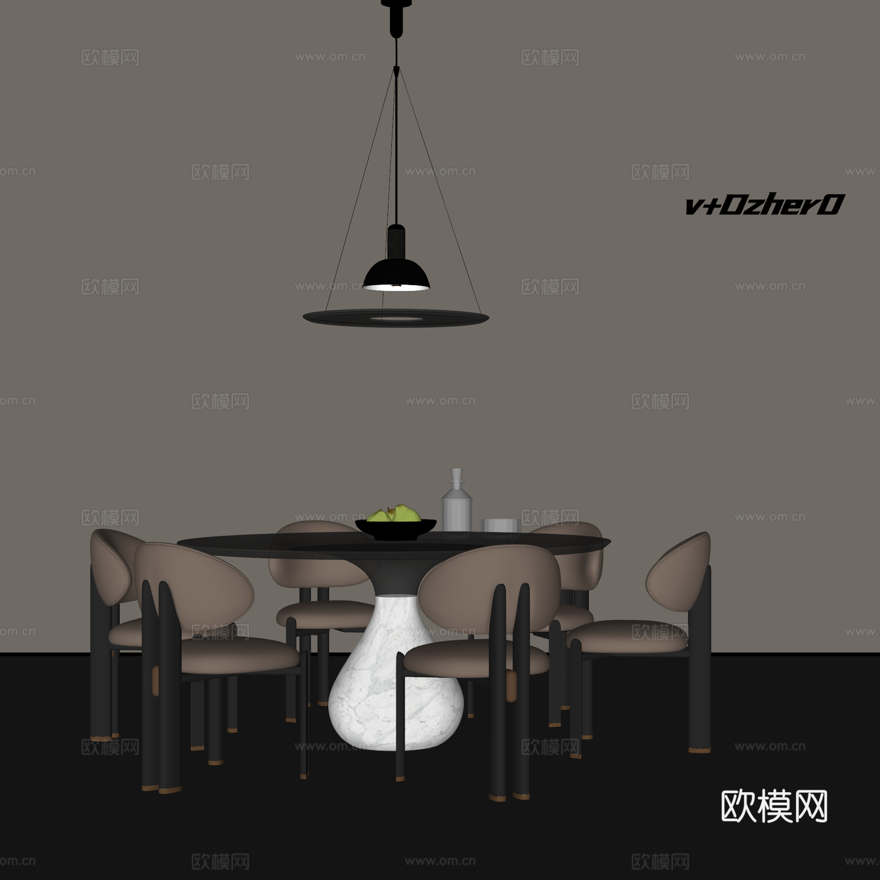 现代餐桌椅su模型