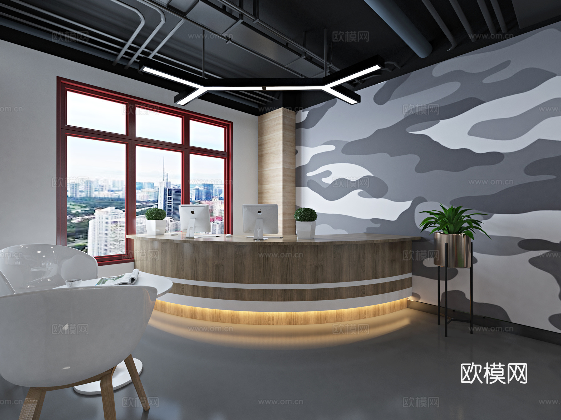 工业风健身房3d模型