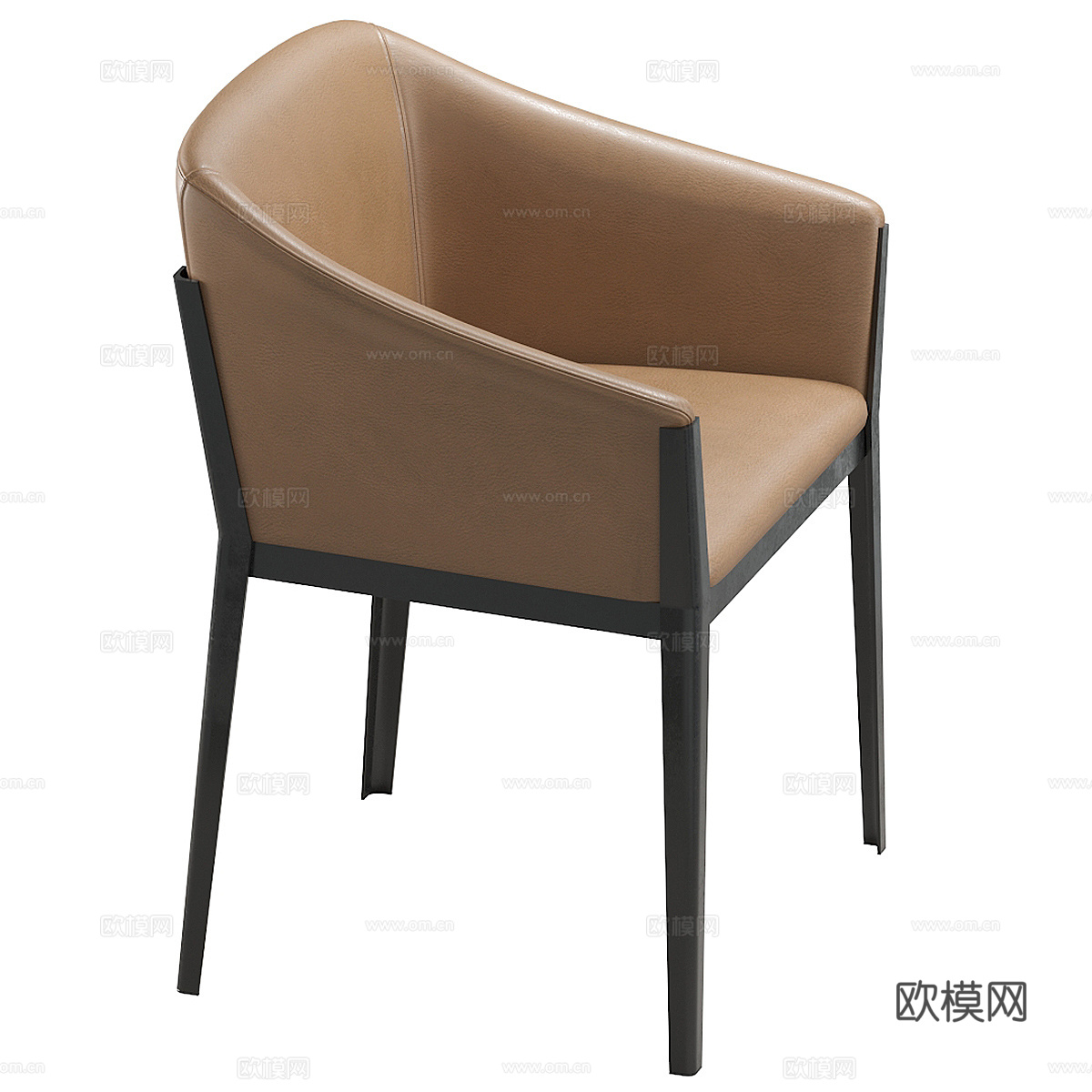 现代意式皮革单椅3d模型