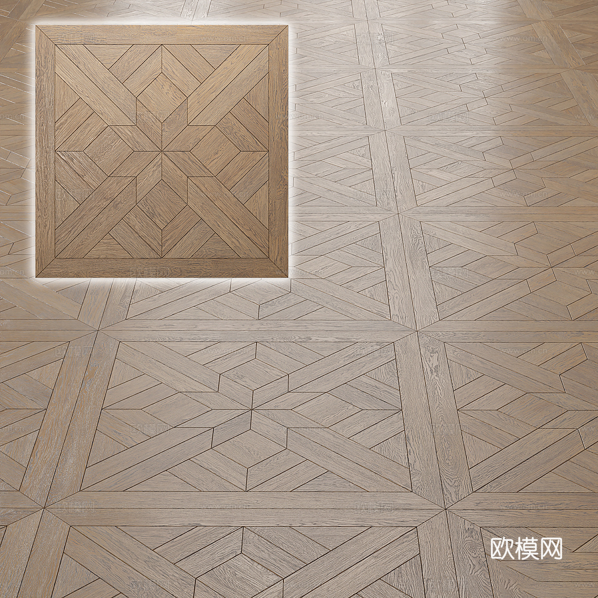 新中式实木拼花地板3d模型