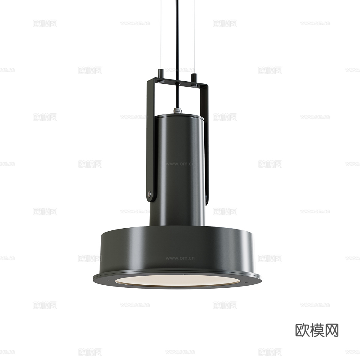 现代意式极简圆盘金属吊灯3d模型